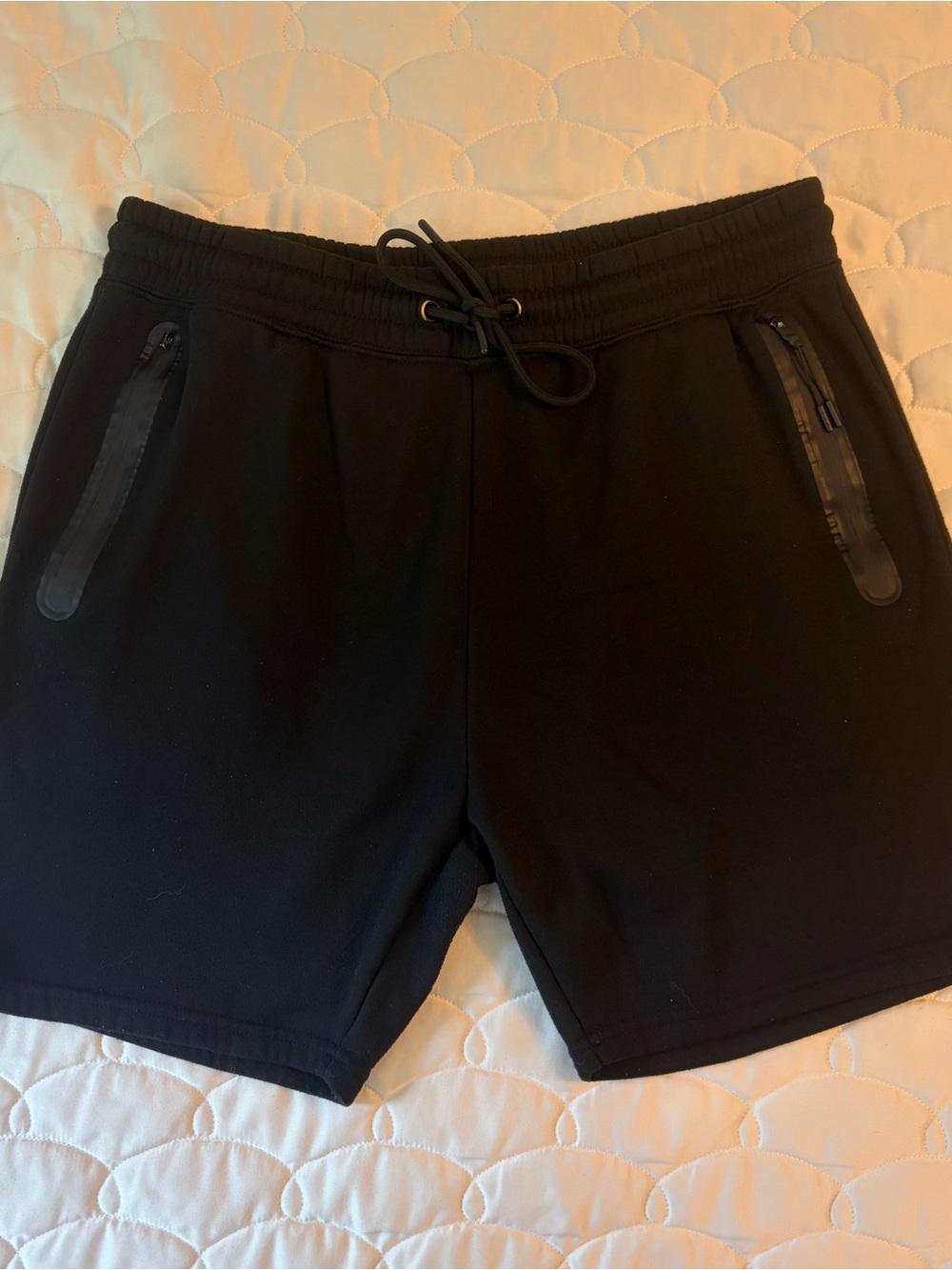 Men's Black Athletic Drawstring Shorts with Zippered Pockets - ATHLETEX